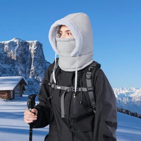 Unisex Winter Balaclava Fleece Hoodie Face Mask Ski Snow Hat Waterproof